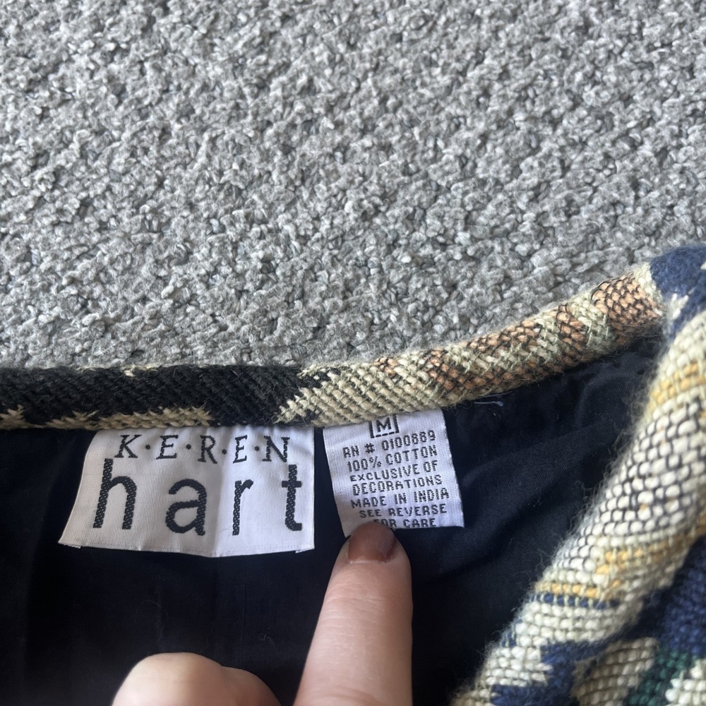 Vintage Embroidered Boho, Festival Navaho Jacket. Karen Hart. M Denim - Picture 4 of 14